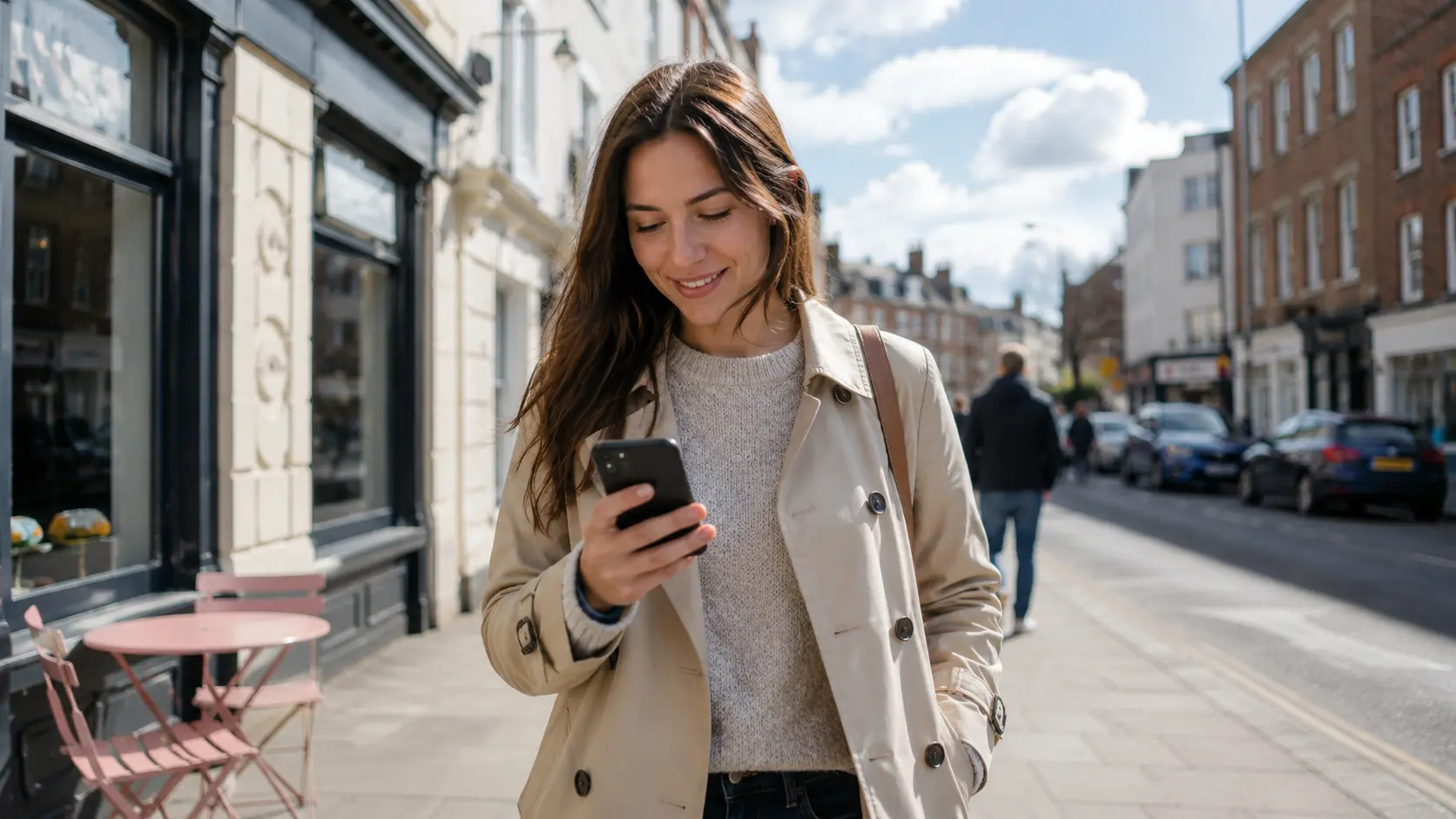 Phone showing Google local search results with map pins for Irish businesses
