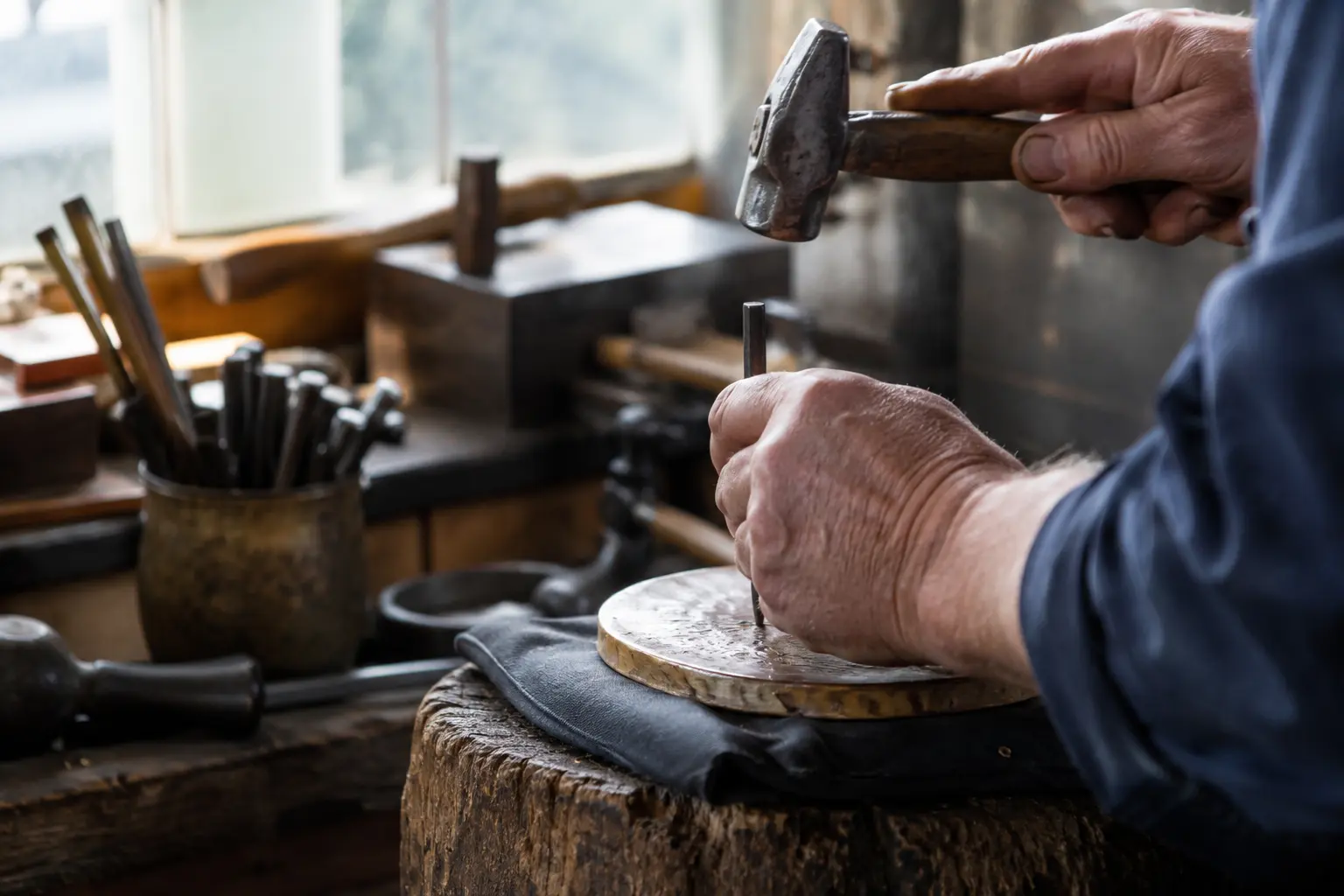 Craftsperson working on pottery wheel