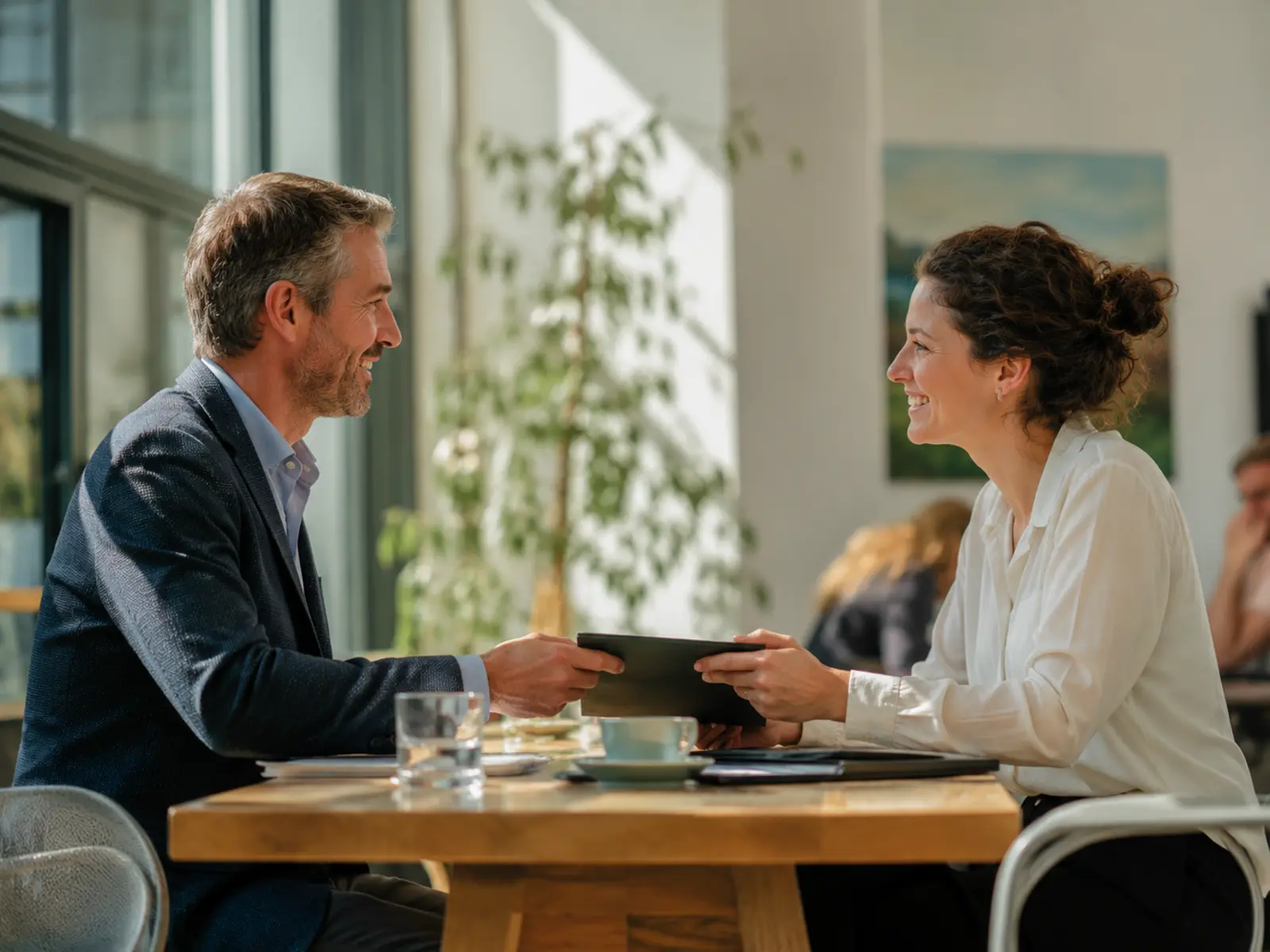 A warm handover between an Irish service provider and a client