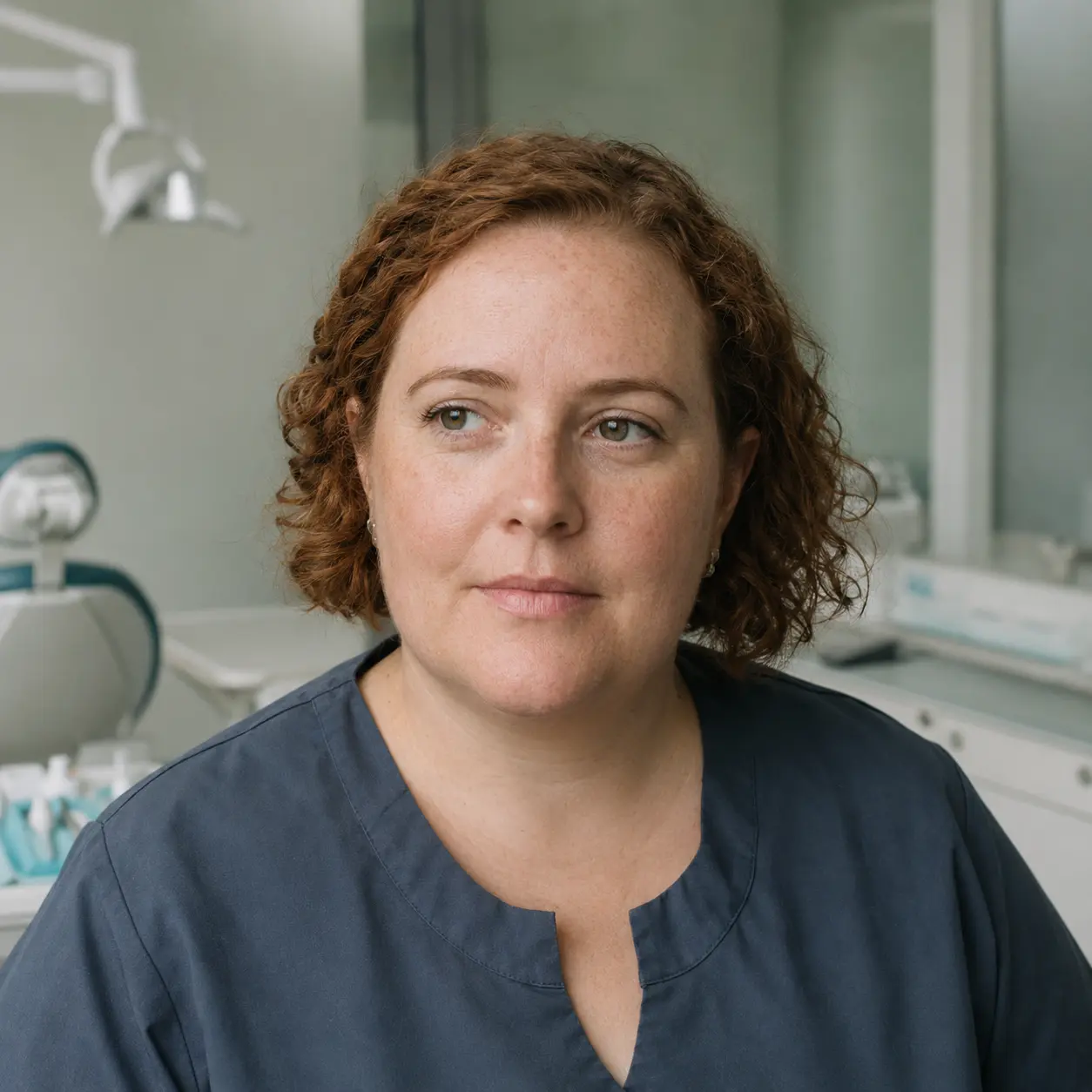 A dentist standing in their surgery