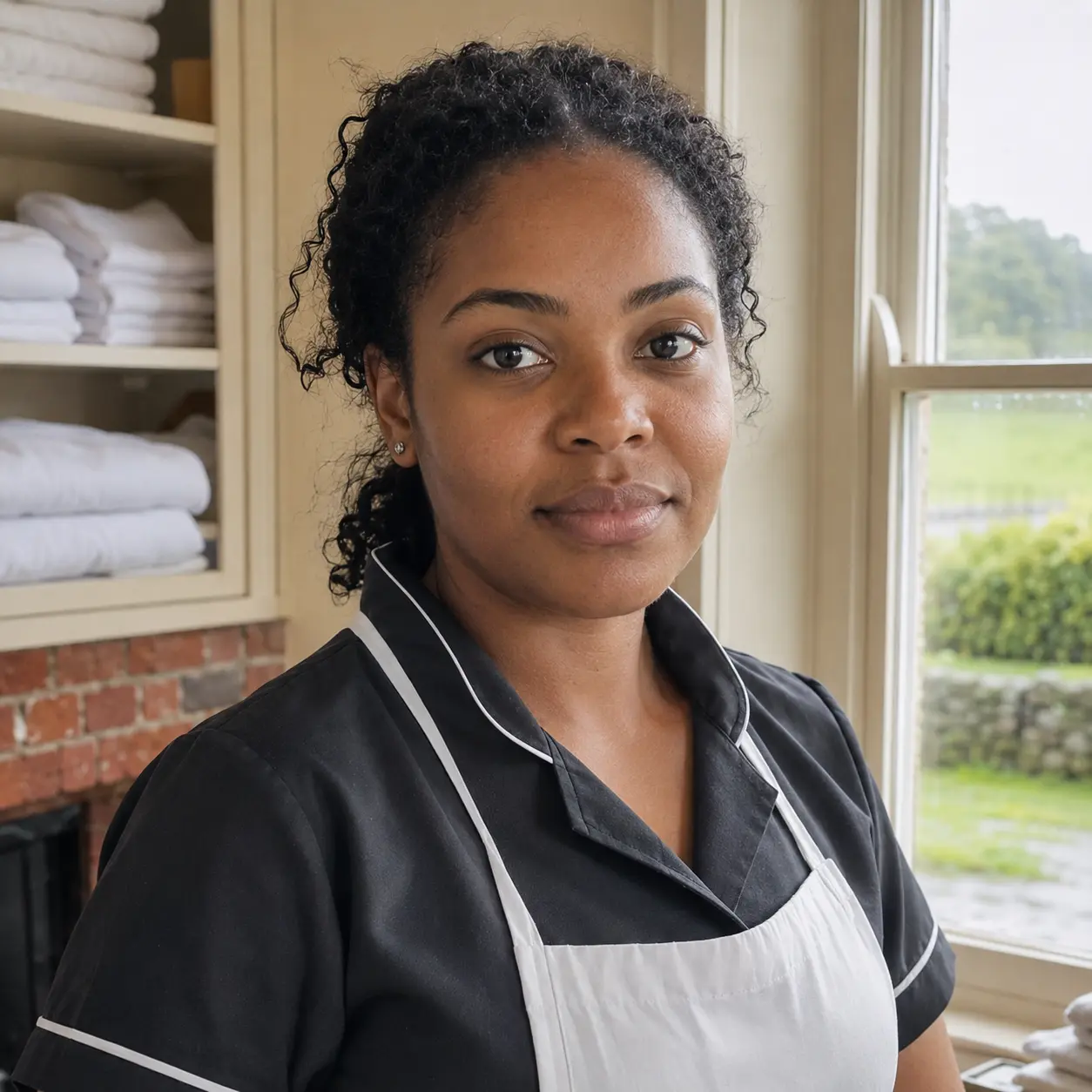 A guesthouse owner at their reception desk