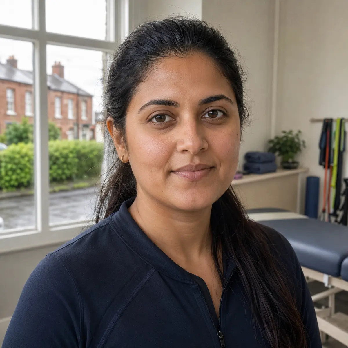 A physiotherapist standing in their clinic