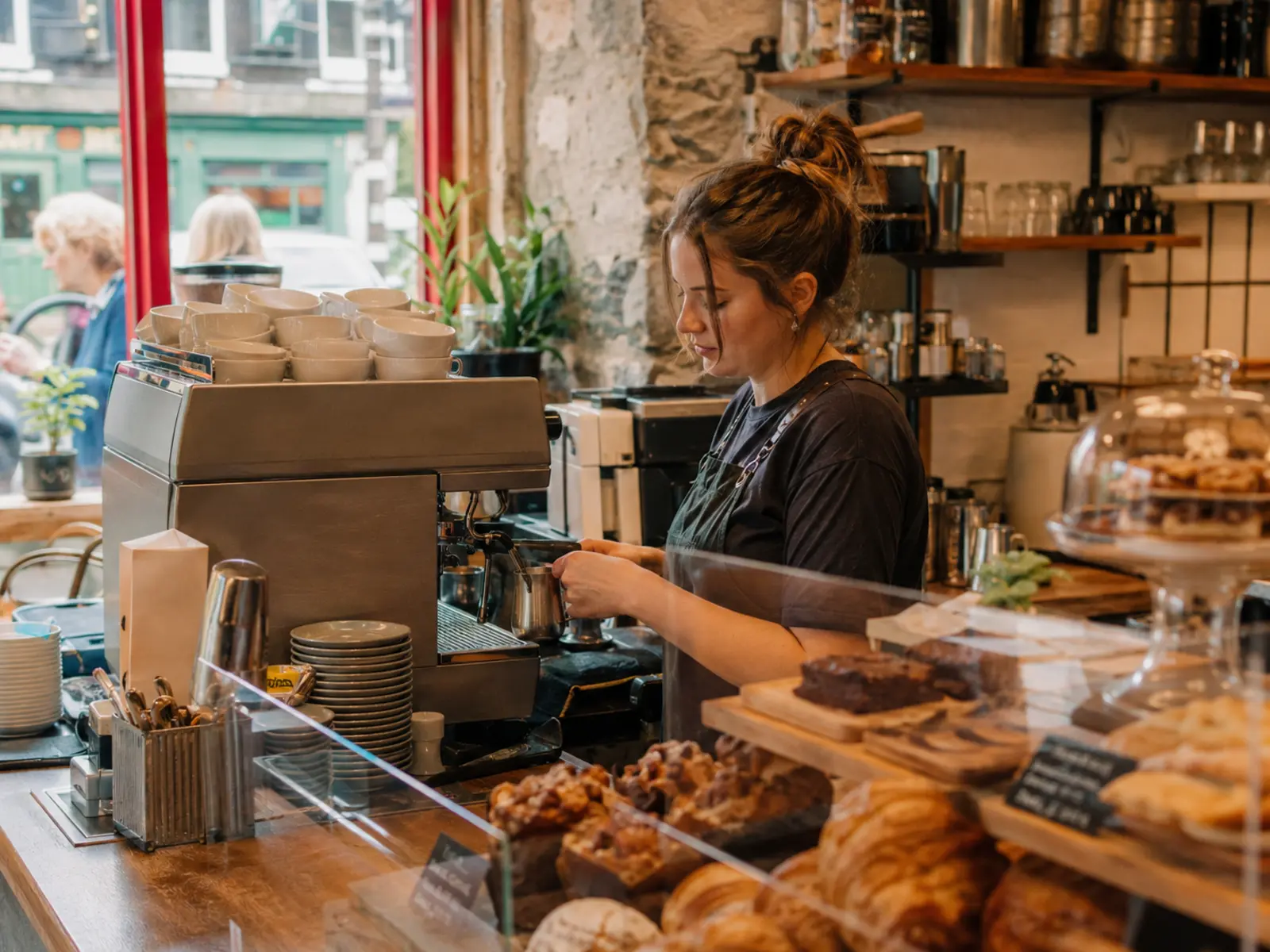 A busy Irish café counter