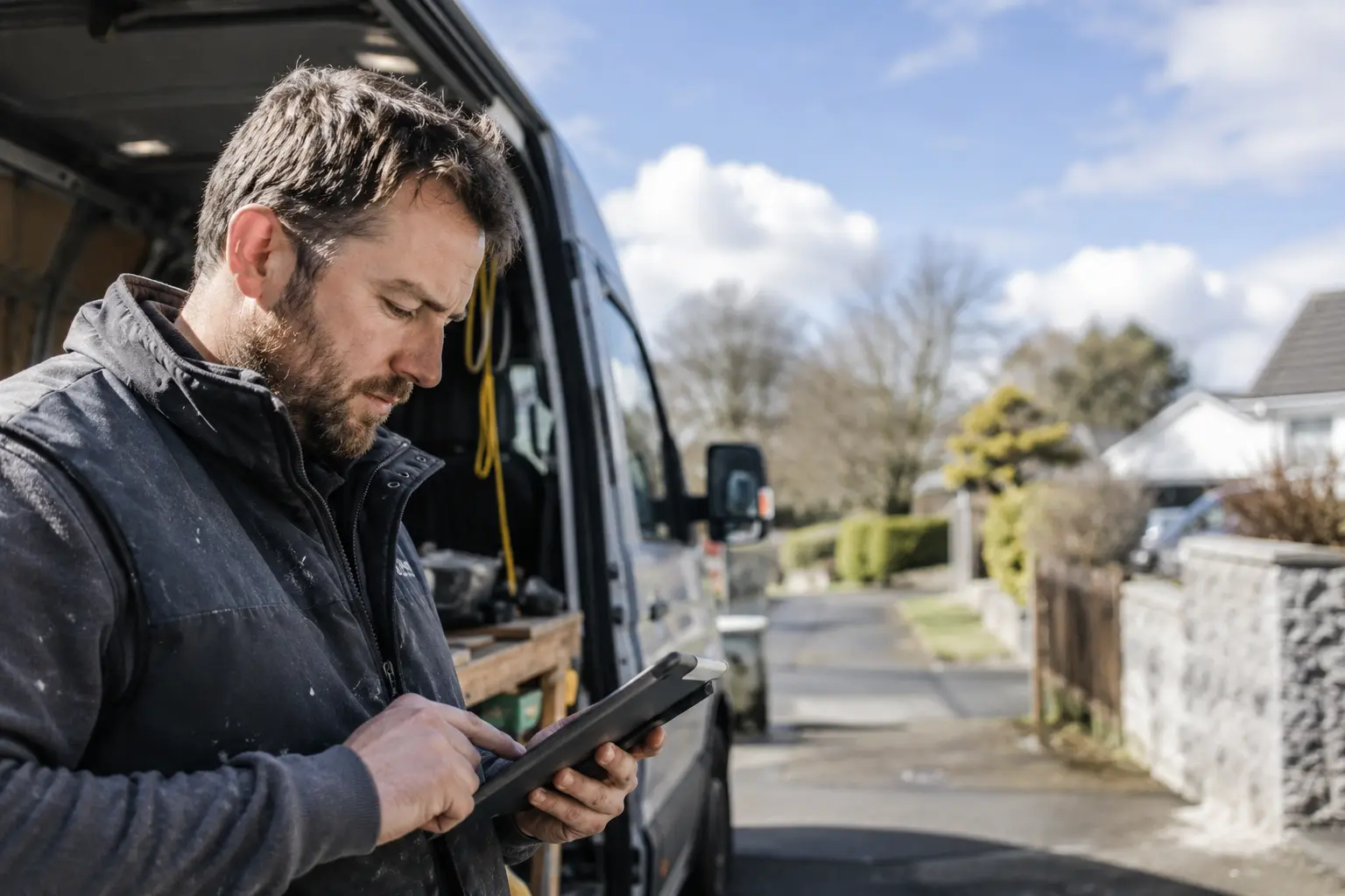 Trades van parked outside an Irish home