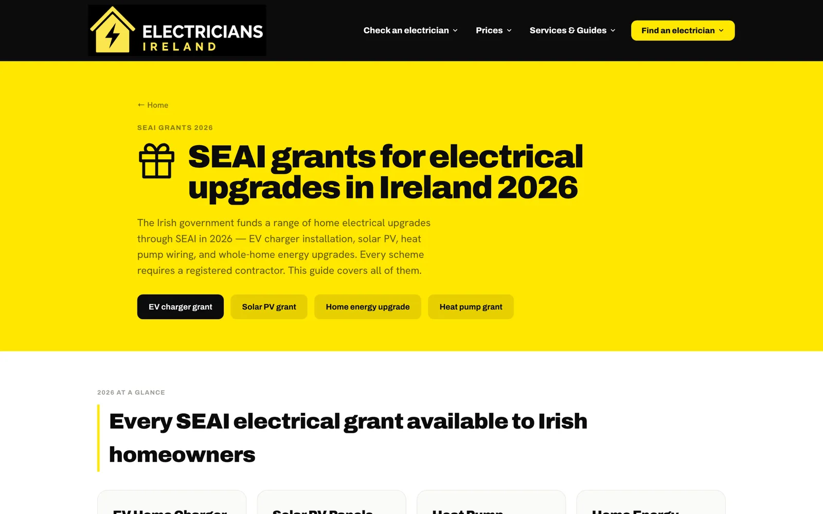 SEAI grants section